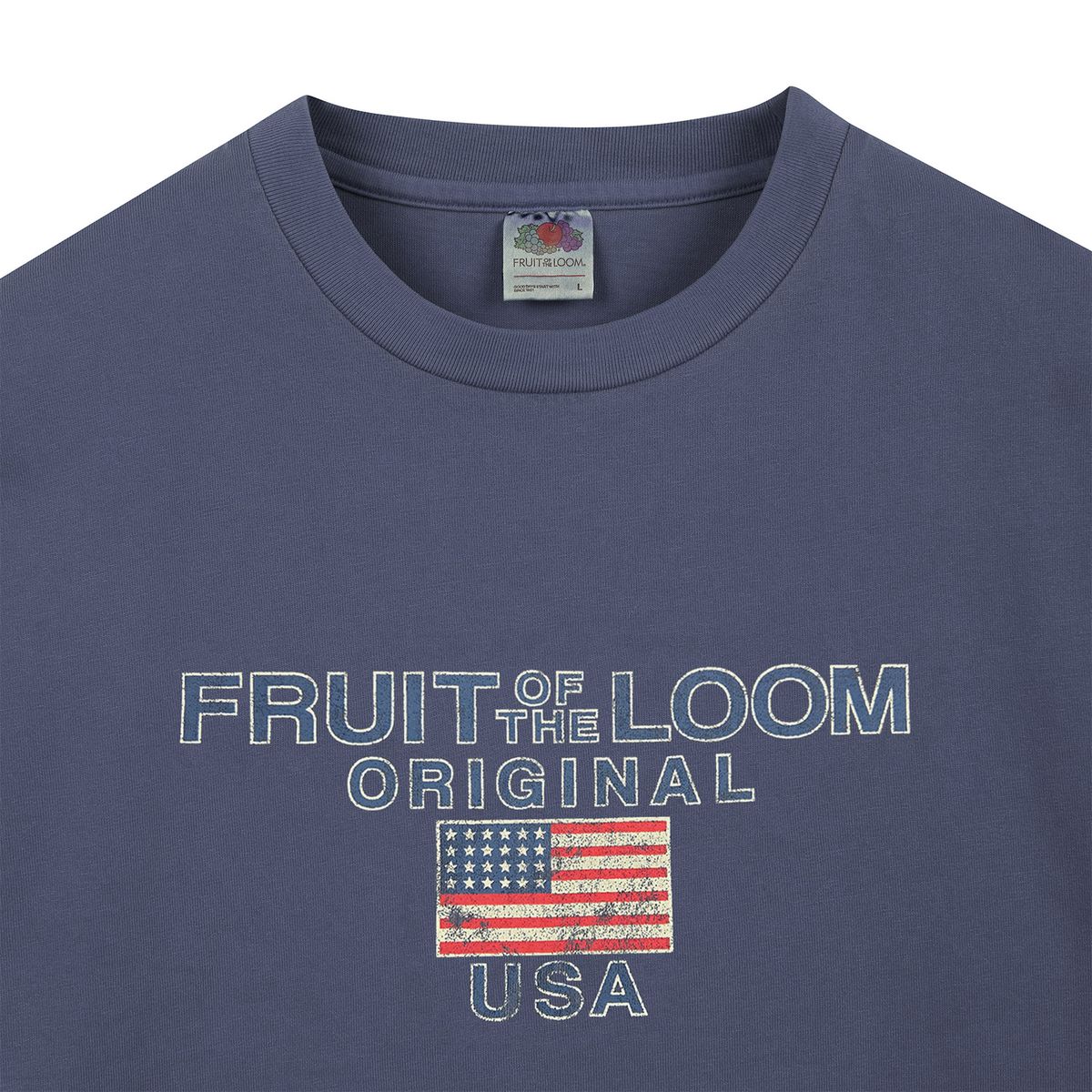 프룻오브더룸(FRUIT OF THE LOOM) 피그먼트 USA 그래픽 티셔츠(NAVY)