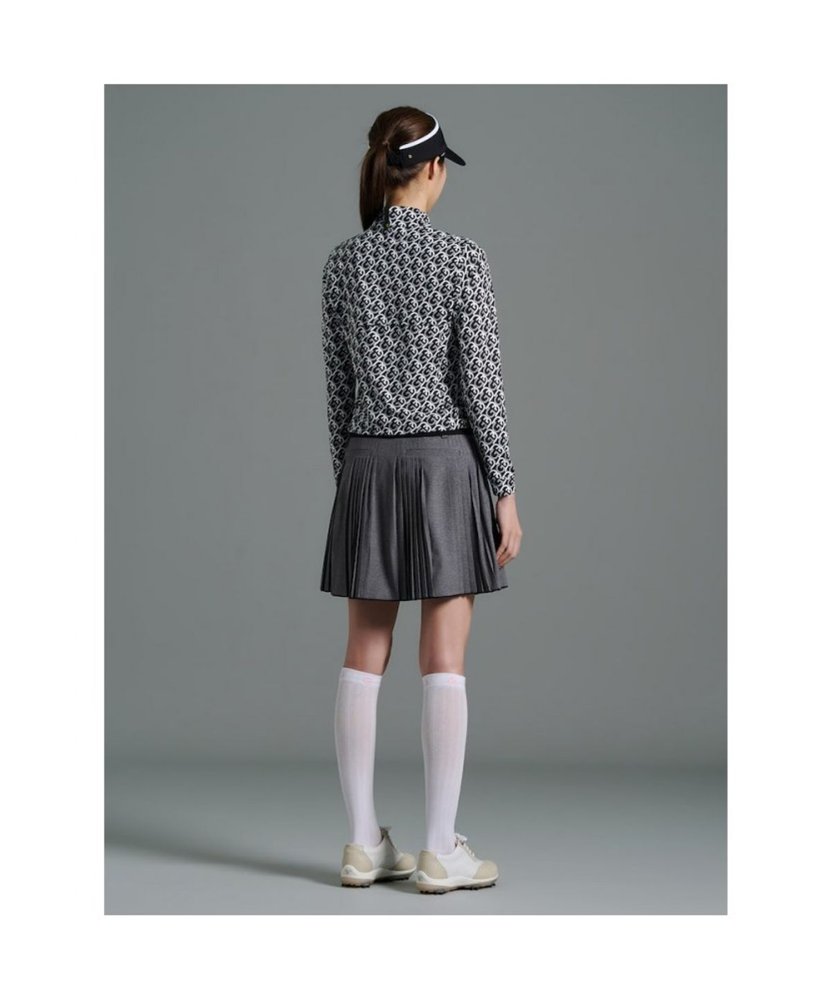 빈폴골프(BEANPOLE GOLF) [B_under] 여성 패턴 풀집업 긴소매 티셔츠  블랙