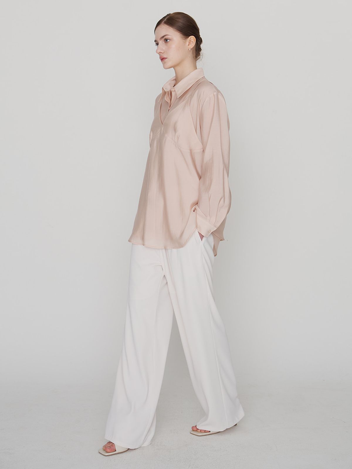 모멧(MOMET) 카밀 블라우스 뷔스티에 SET 피치핑크