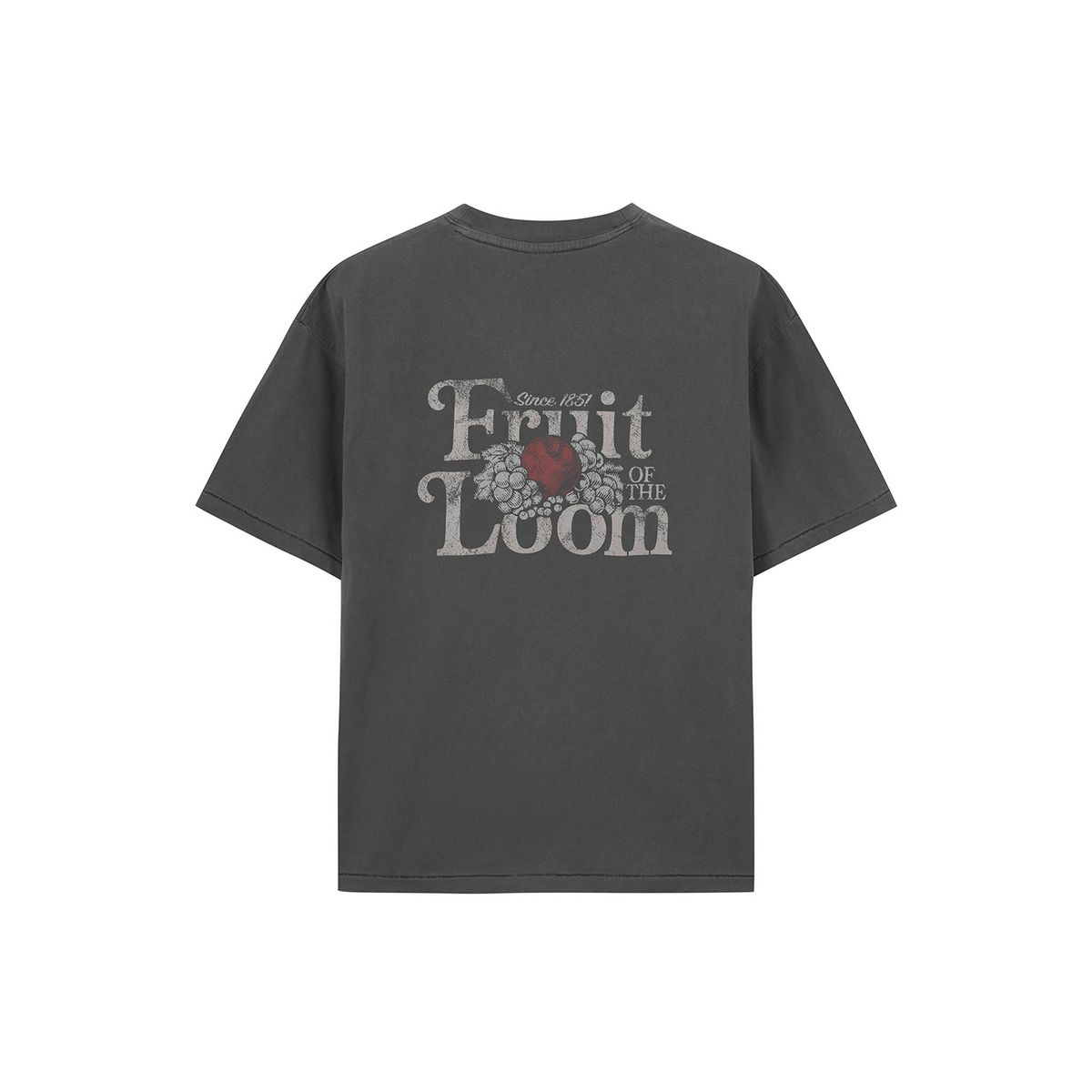 프룻오브더룸(FRUIT OF THE LOOM) 피그먼트 로고 그래픽 반팔티(CHARCOAL GREY)
