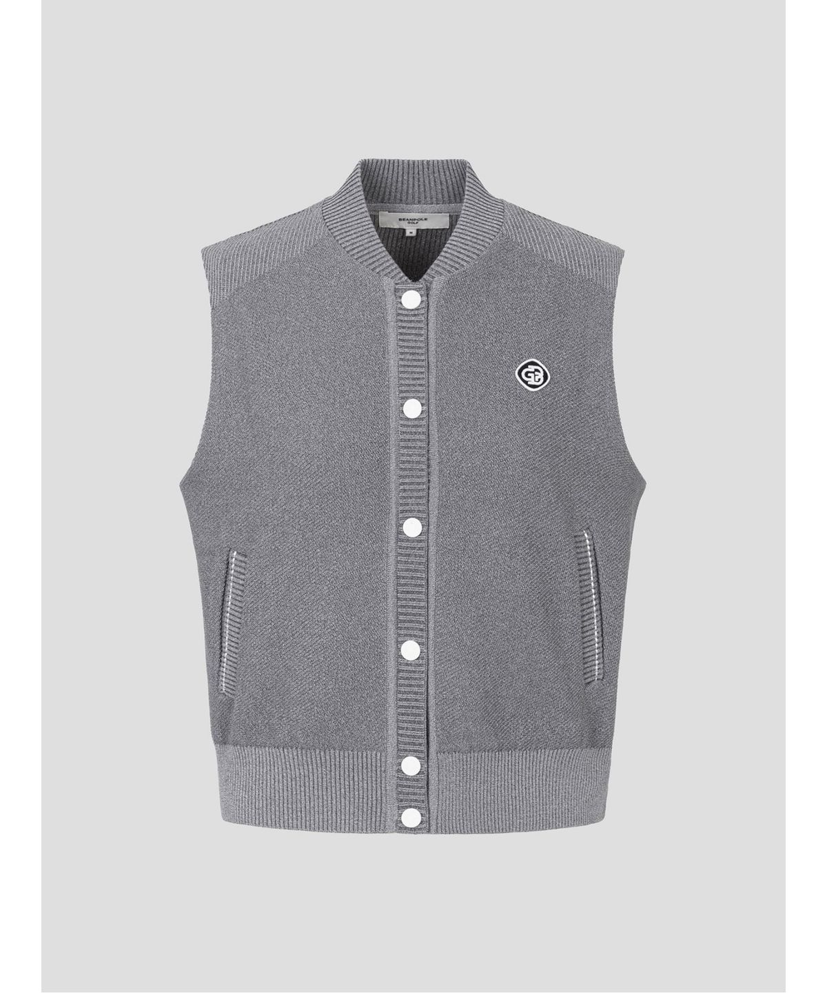 빈폴골프(BEANPOLE GOLF) 여성 칼라넥 풀오픈 니트 베스트  그레이