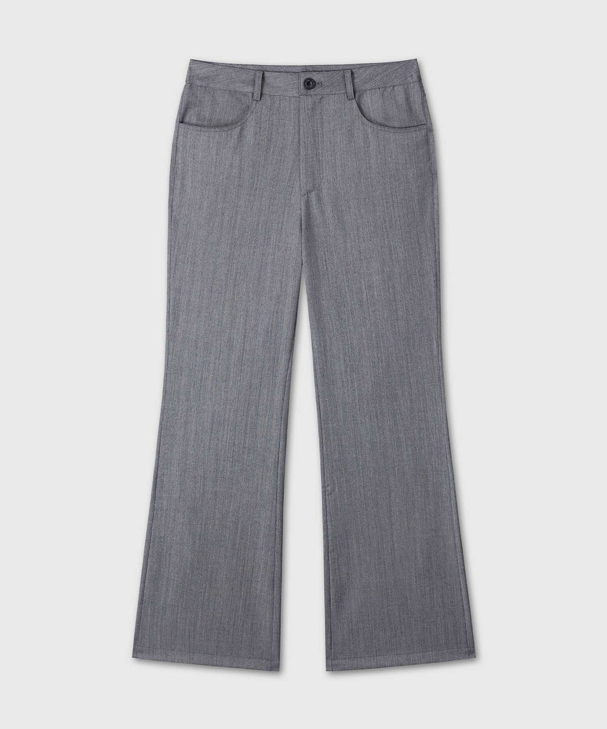 베른(VERN) STRUCTURED HERRINGBONE FLARE PANTS (GRAY)