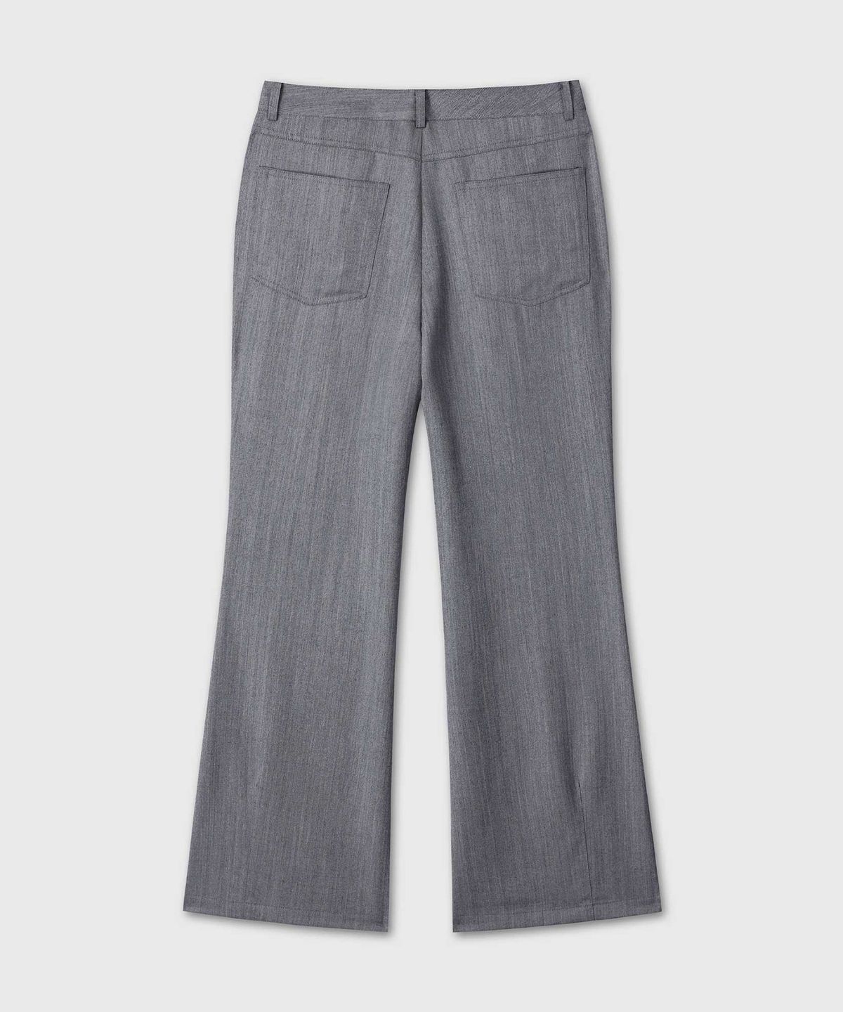 베른(VERN) STRUCTURED HERRINGBONE FLARE PANTS (GRAY)