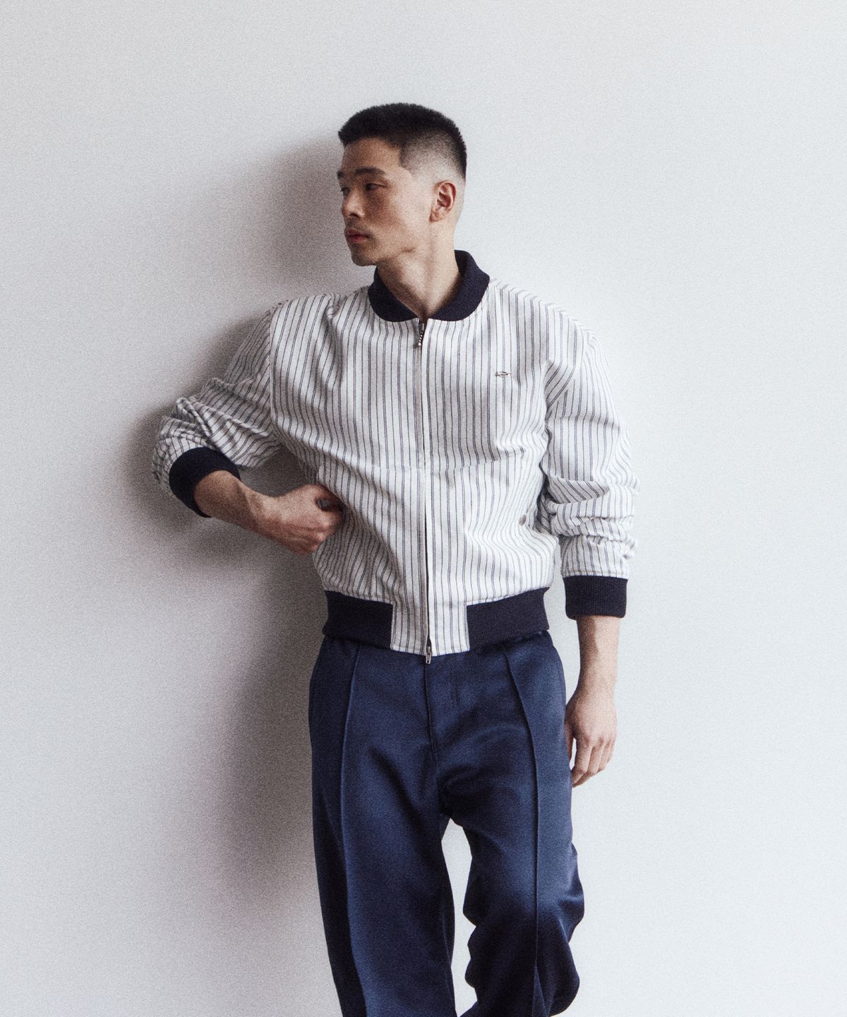 51퍼센트(51PERCENT) Stripe blouson - white
