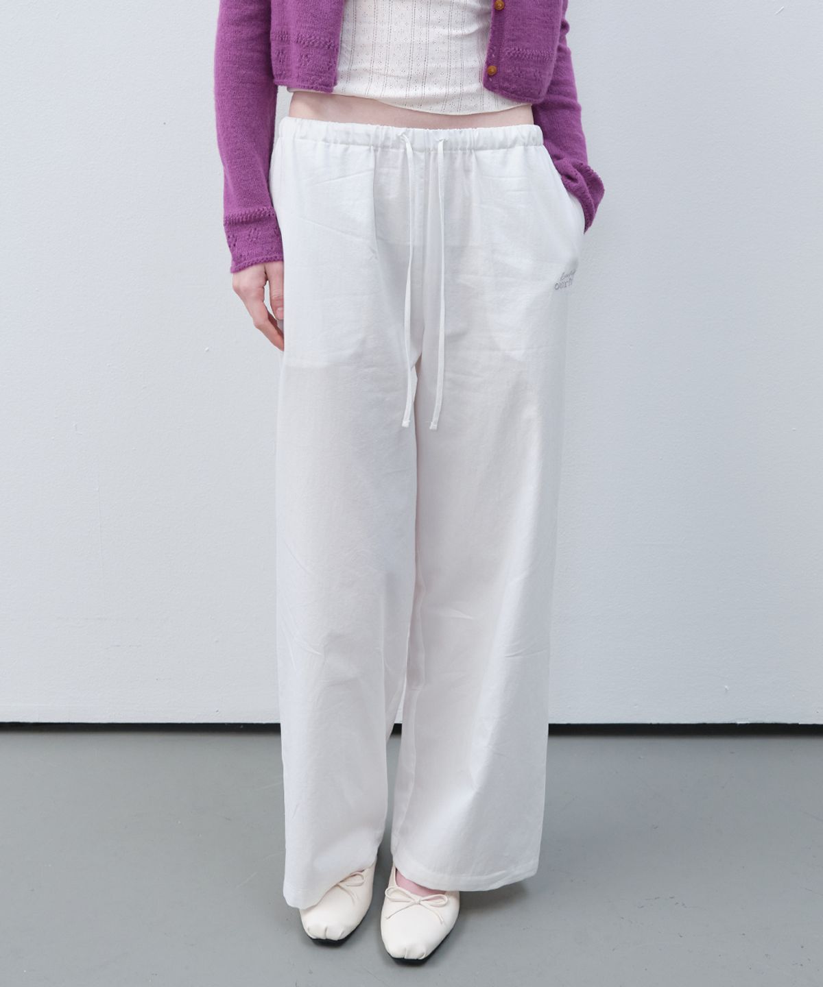 프리버07(FRIVER07) Cotton sheer banding pants [FRSP06PT01]_White