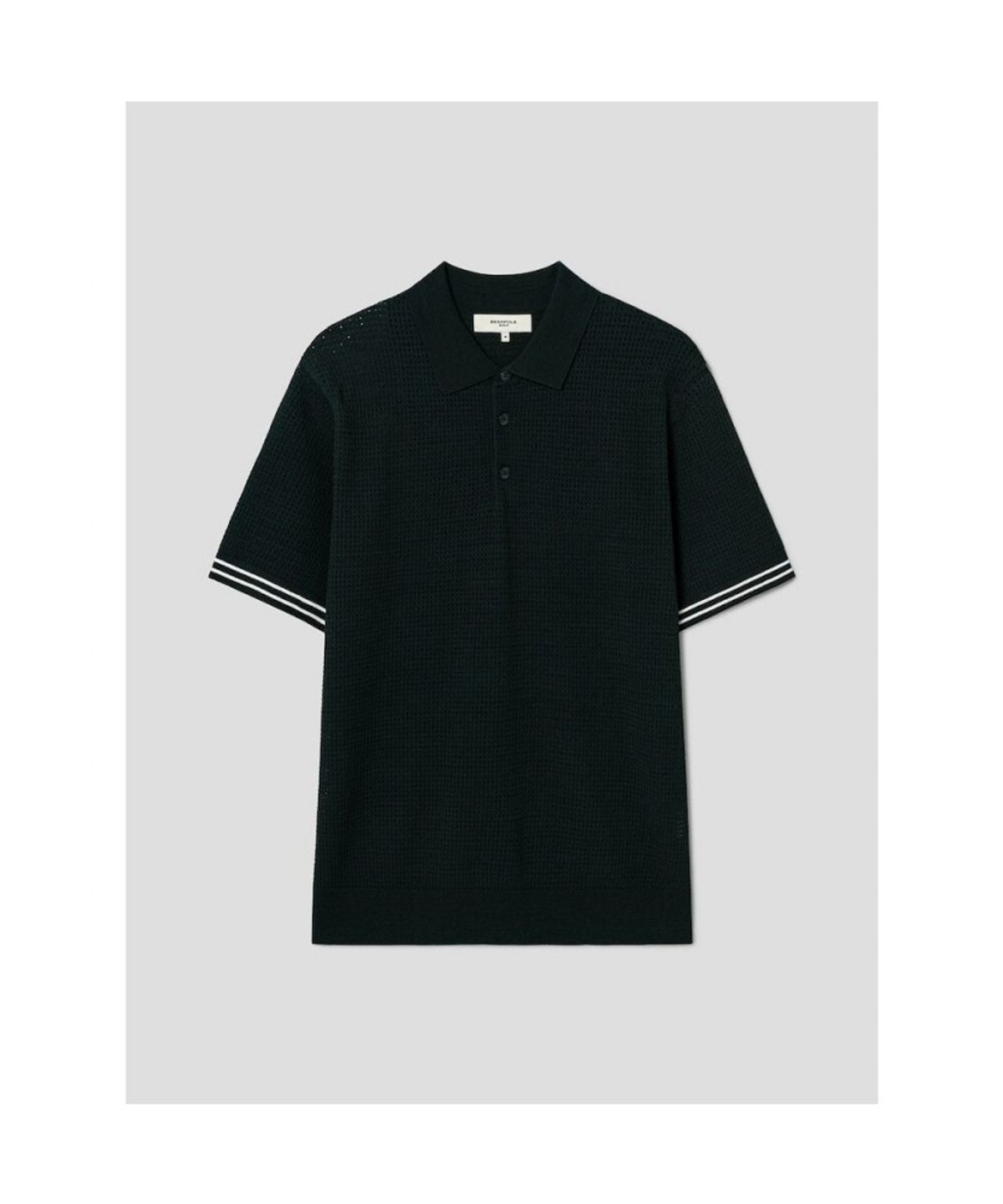 빈폴골프(BEANPOLE GOLF) [HERITAGE] 남성 니트 스카시 텍스처 반소매 칼라티  그린