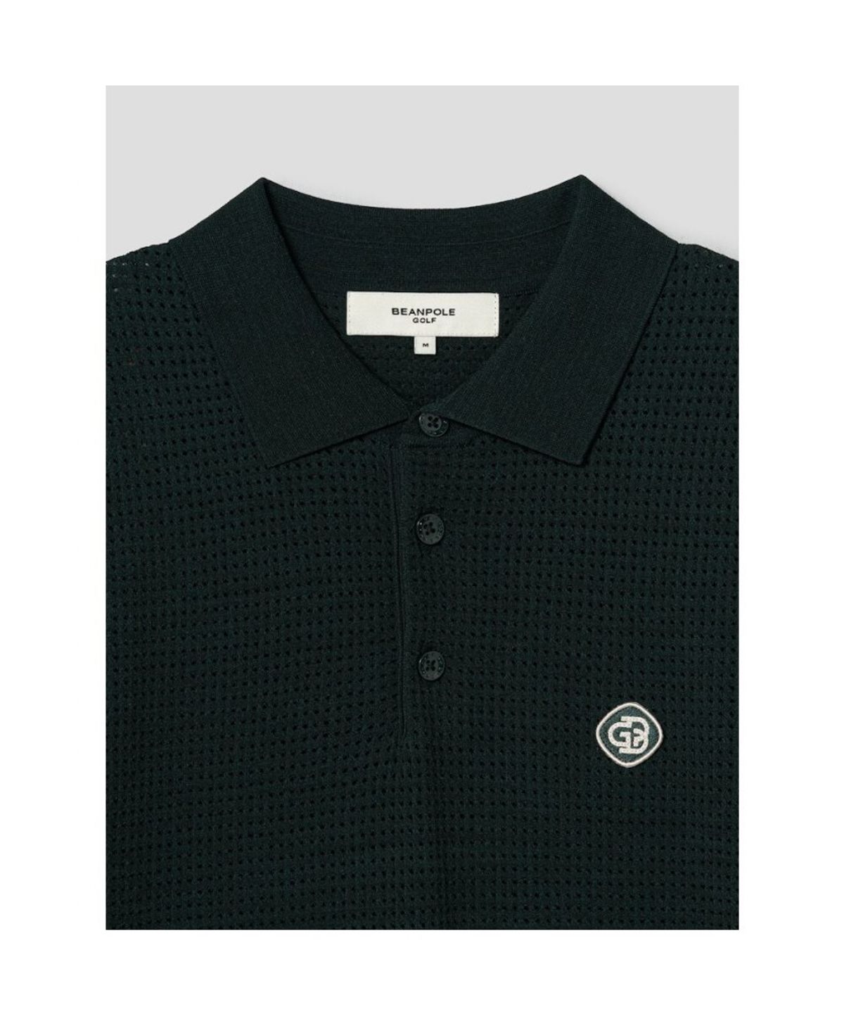빈폴골프(BEANPOLE GOLF) [HERITAGE] 남성 니트 스카시 텍스처 반소매 칼라티  그린
