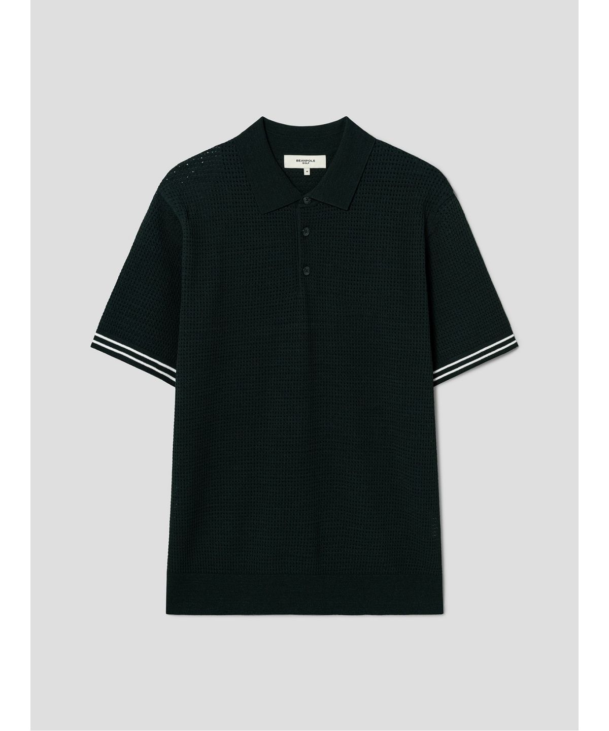 빈폴골프(BEANPOLE GOLF) [HERITAGE] 남성 니트 스카시 텍스처 반소매 칼라티  그린