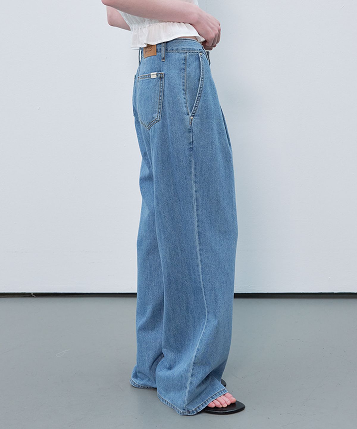 프리버07(FRIVER07) One tuck wide denim pants [FRSP06DP03]_Blue