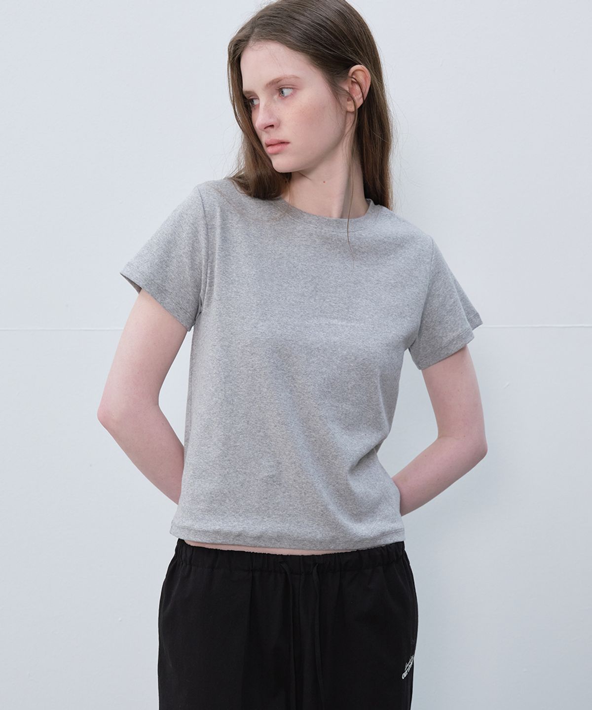 프리버07(FRIVER07) Label basic half t-shirt [FRSP06TS04]_Gray