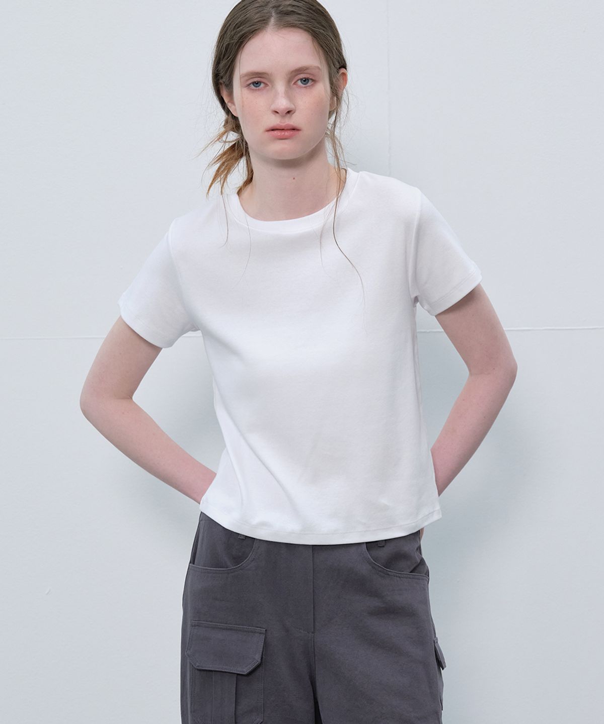 프리버07(FRIVER07) Label basic half t-shirt [FRSP06TS02]_White