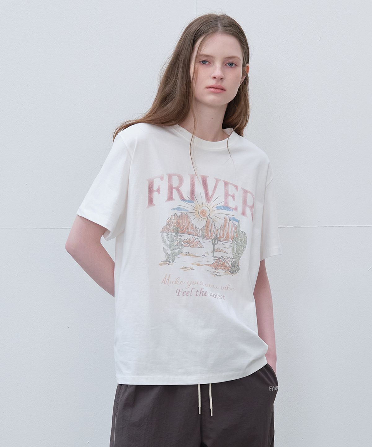 프리버07(FRIVER07) Friver sunset graphic t-shirt [FRSP06TS10]_White