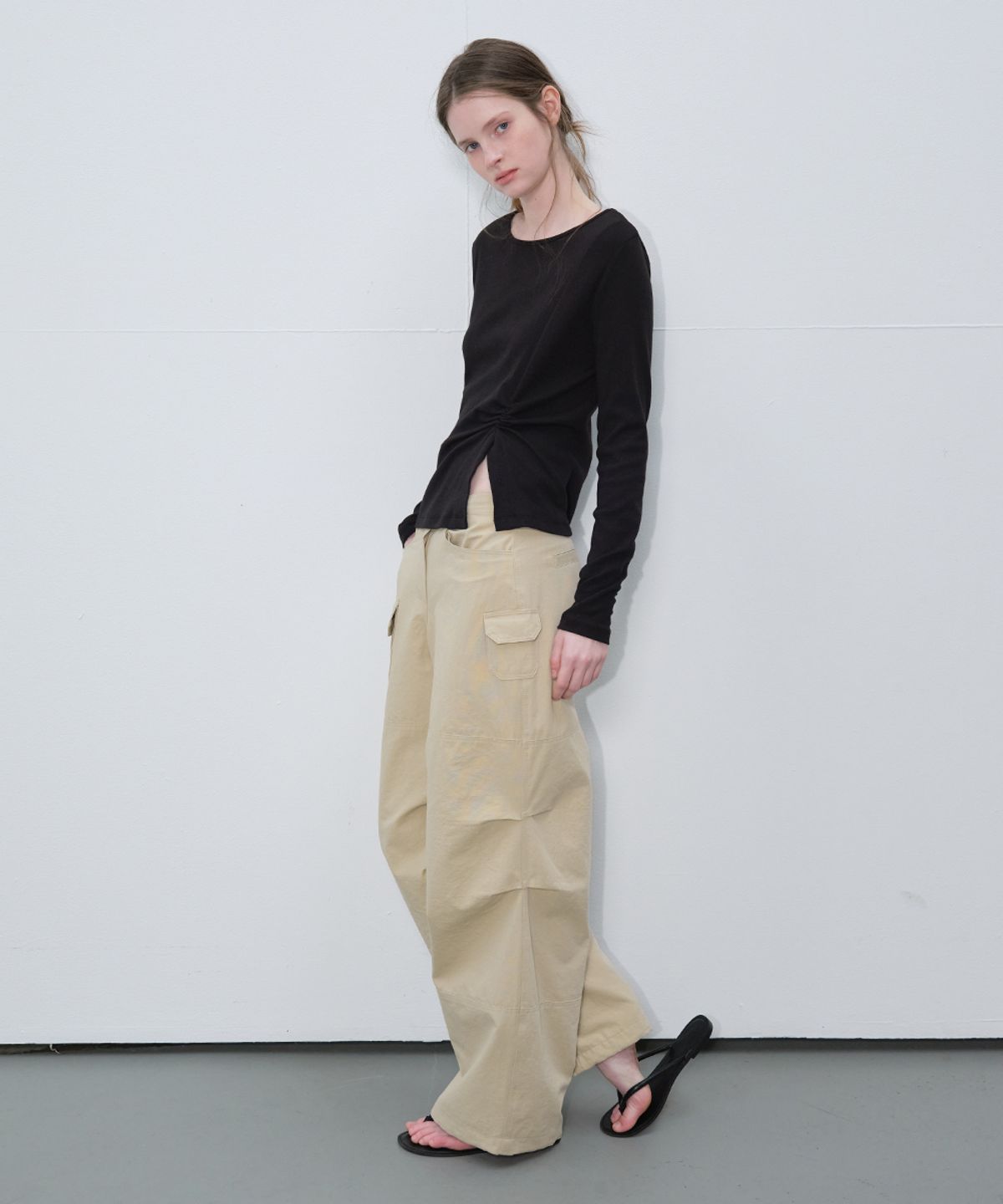 프리버07(FRIVER07) Twisted unbalanced t-shirt [FRSP06LT12]_Black