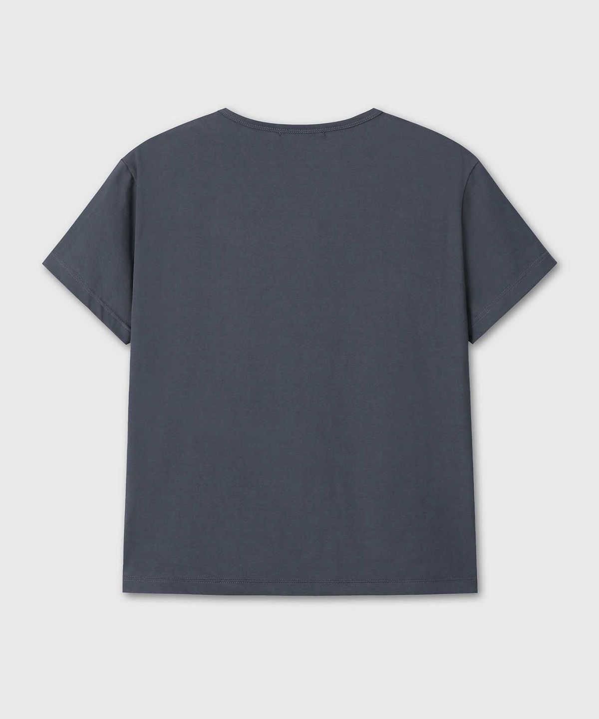 베른(VERN) REGULAR FIT CROPPED COTTON SHORT SLEEVE (NAVY)