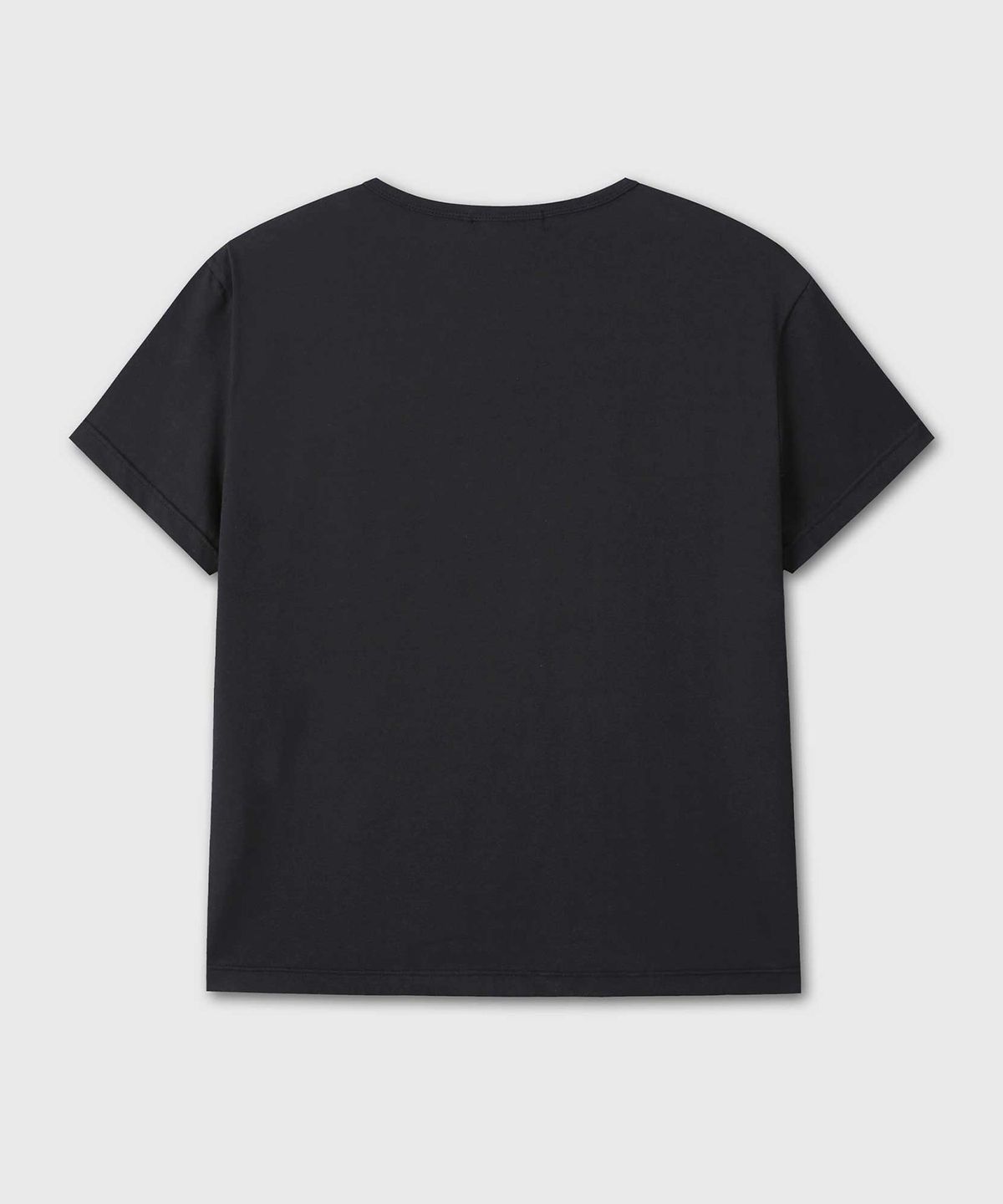 베른(VERN) REGULAR FIT CROPPED COTTON SHORT SLEEVE (BLACK)