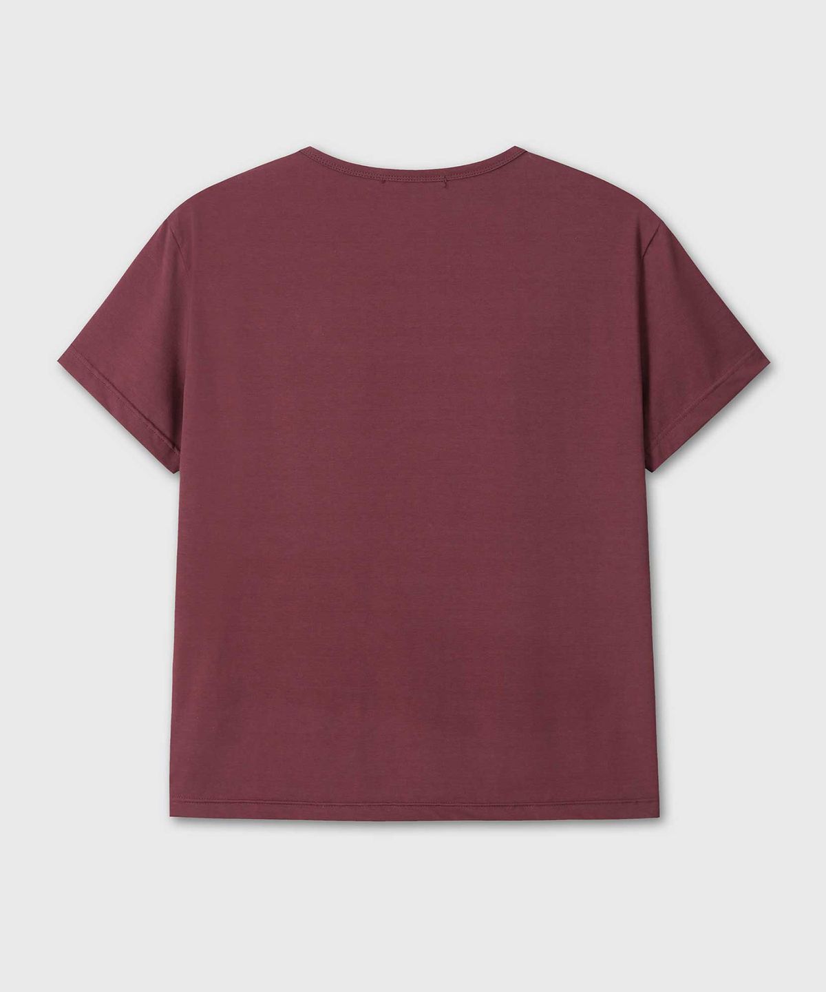 베른(VERN) REGULAR FIT CROPPED COTTON SHORT SLEEVE (BURGUNDY)