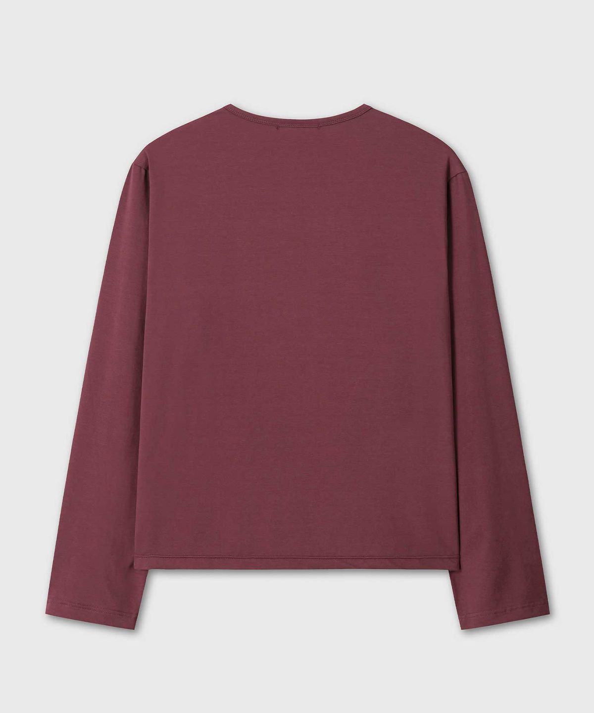베른(VERN) REGULAR FIT CROPPED COTTON LONG SLEEVE (BURGUNDY)
