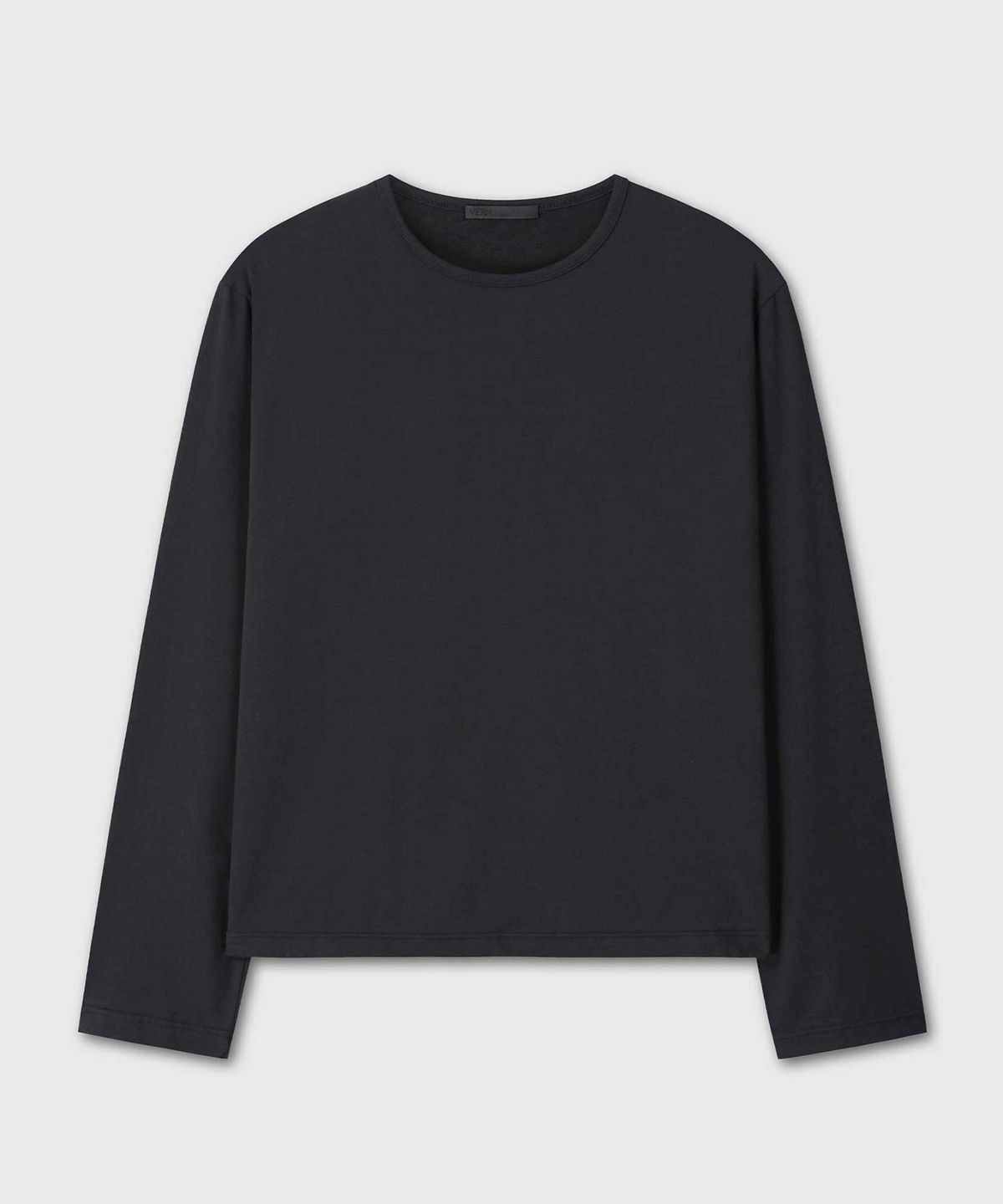 베른(VERN) REGULAR FIT CROPPED COTTON LONG SLEEVE (BLACK)