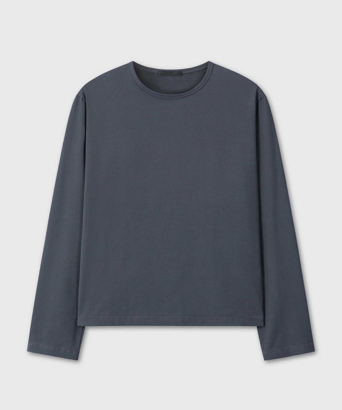 베른(VERN) REGULAR FIT CROPPED COTTON LONG SLEEVE (NAVY)