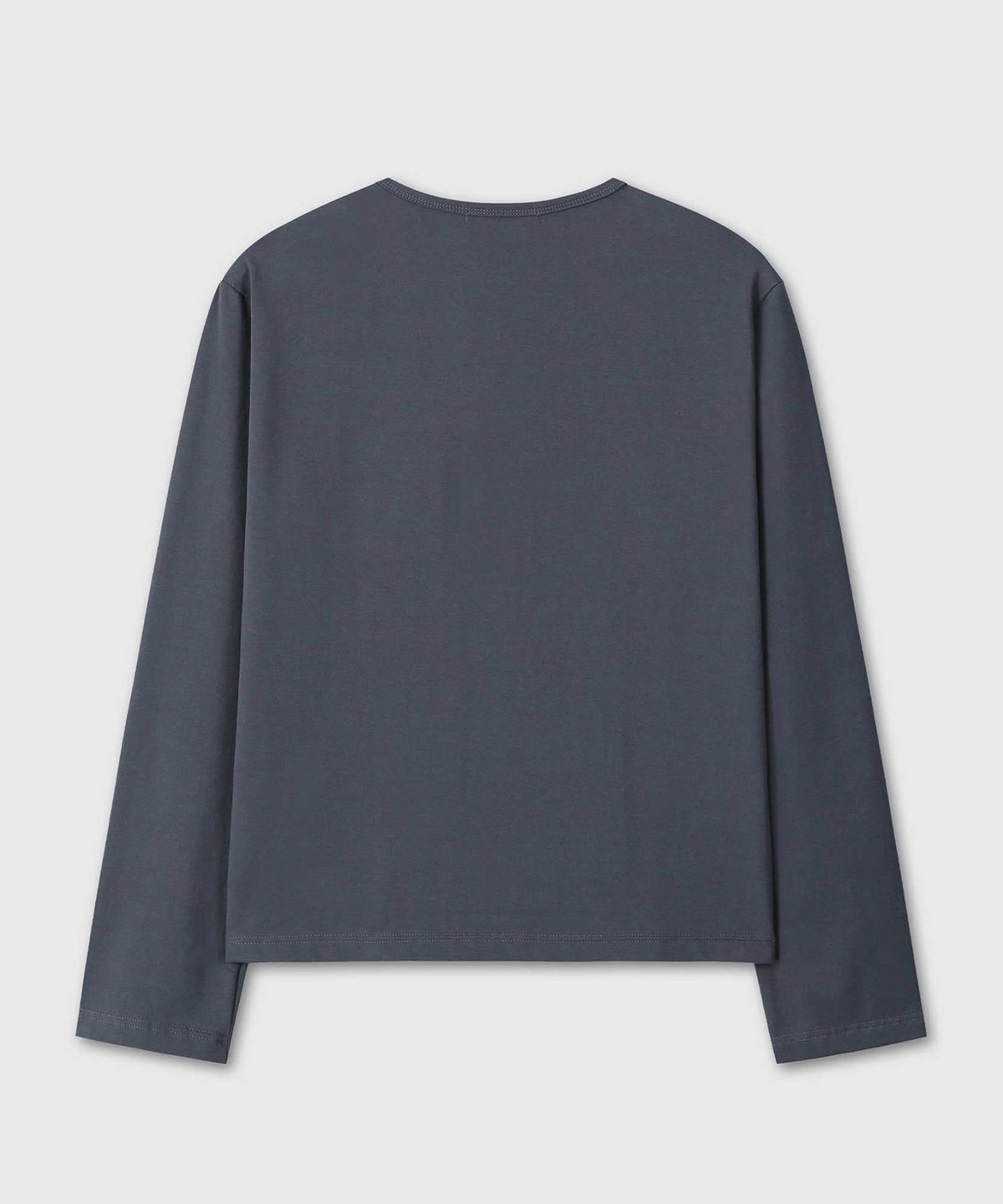 베른(VERN) REGULAR FIT CROPPED COTTON LONG SLEEVE (NAVY)
