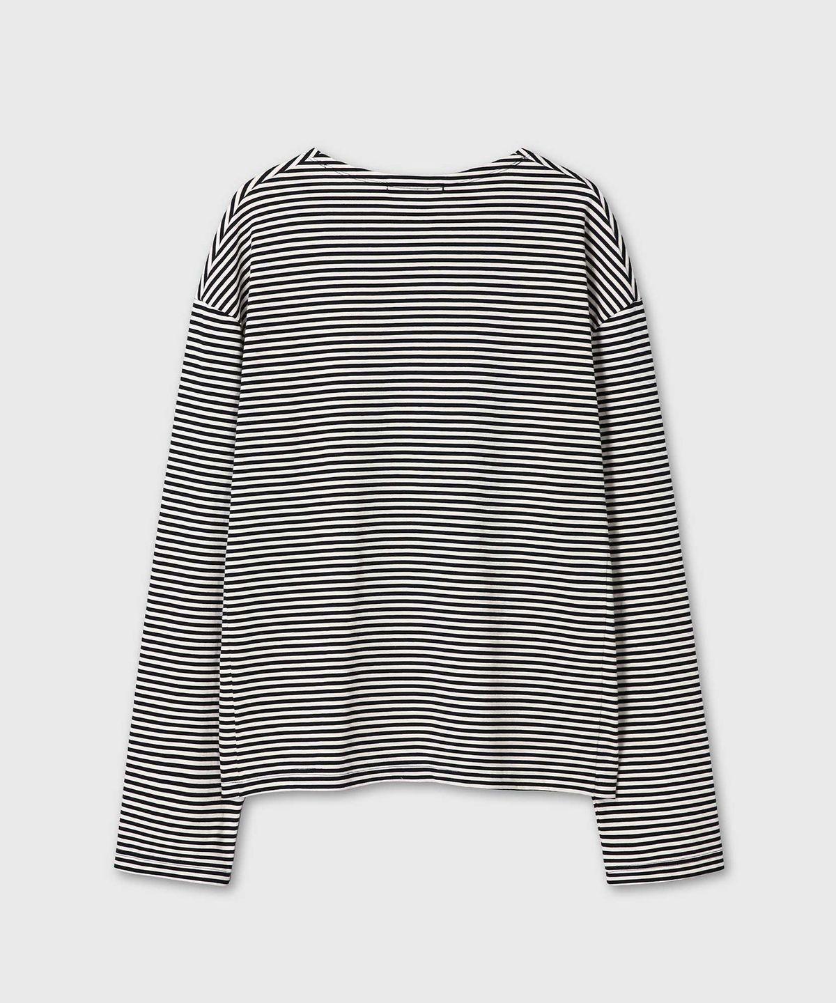베른(VERN) BOAT NECK STRIPE LONG SLEEVE (IVORY/BLACK)