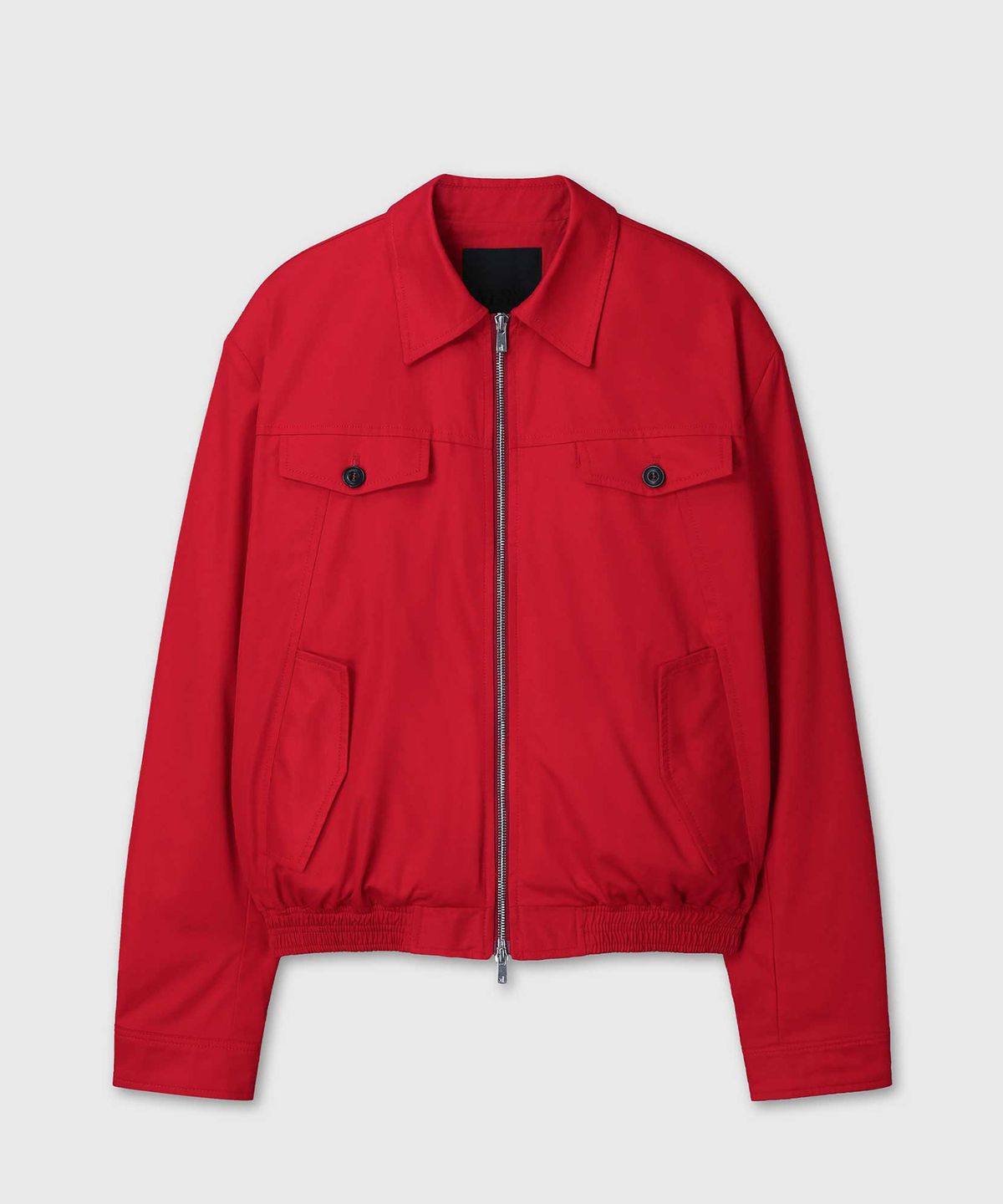 베른(VERN) BANDED CROP COTTON BLOUSON (RED)