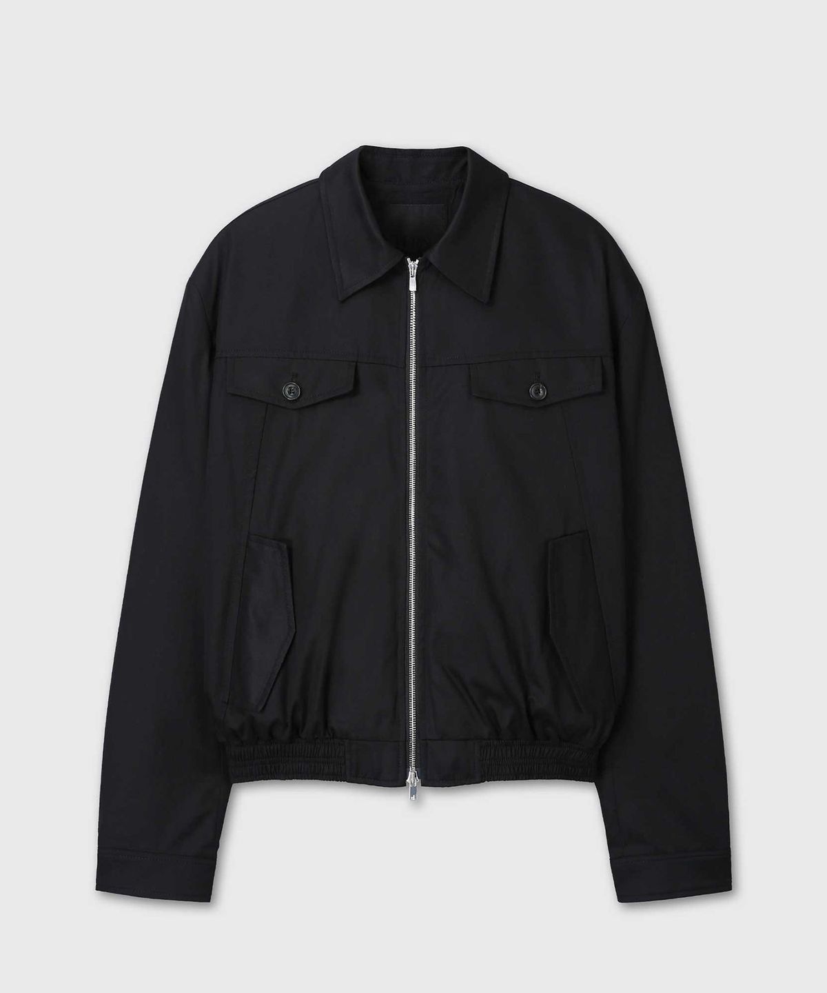 베른(VERN) BANDED CROP COTTON BLOUSON (BLACK)