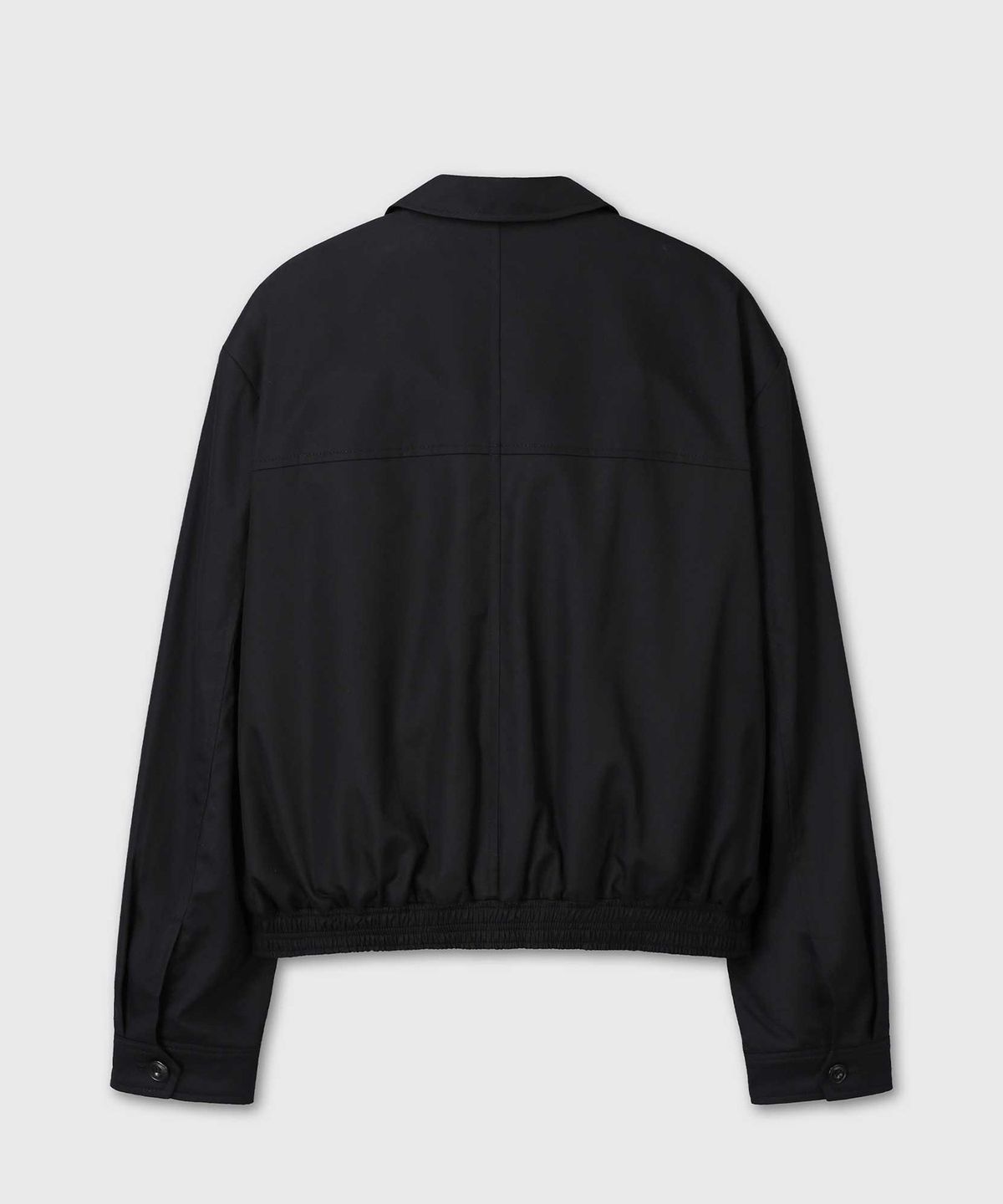 베른(VERN) BANDED CROP COTTON BLOUSON (BLACK)