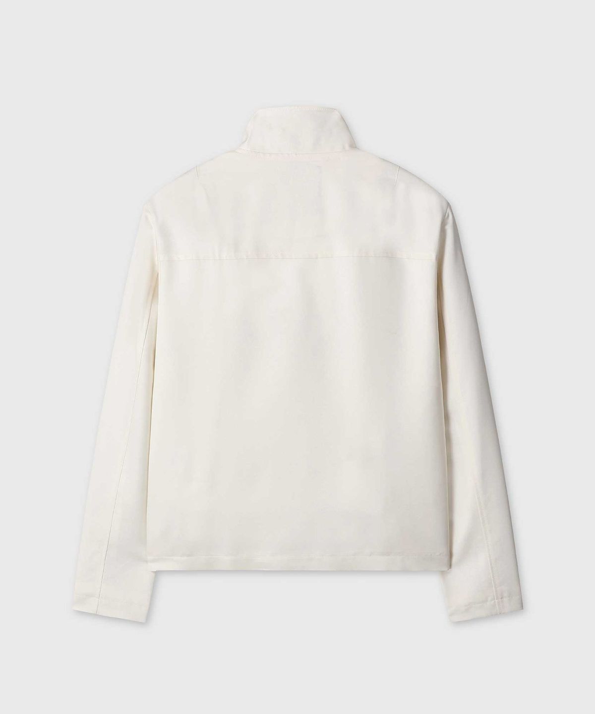 베른(VERN) WOOL SILK SATIN HIGH NECK ZIP-UP JACKET (WHITE)