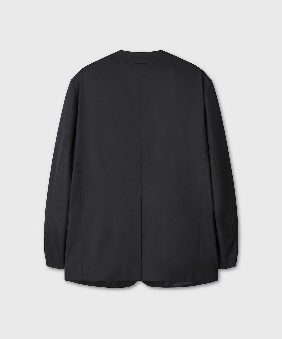 베른(VERN) VAGUE FLUID WOOL COLLARLESS BLAZER (BLACK)