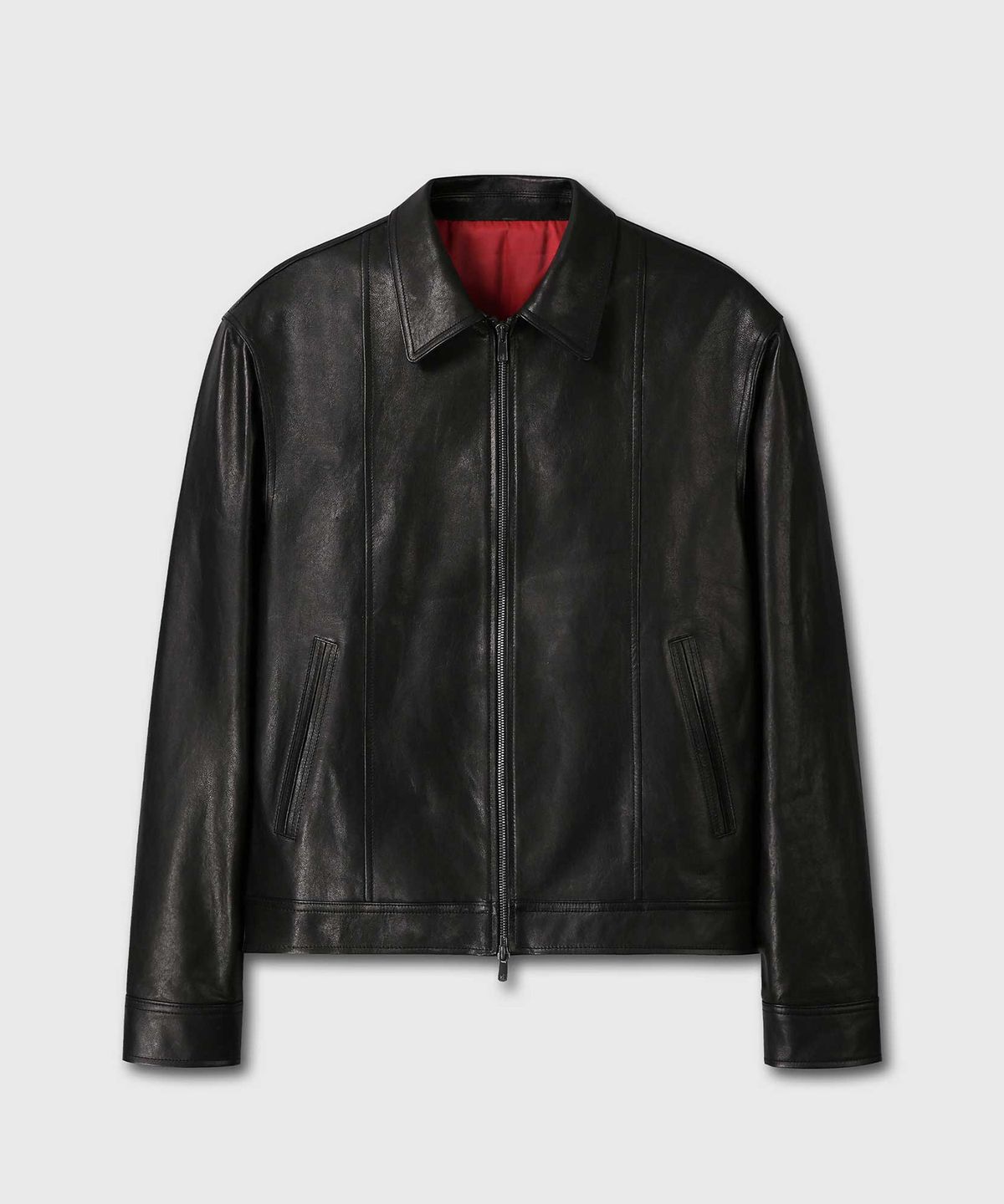 베른(VERN) CROSS ITALY LAMS LEATHER JACKET (BLACK)