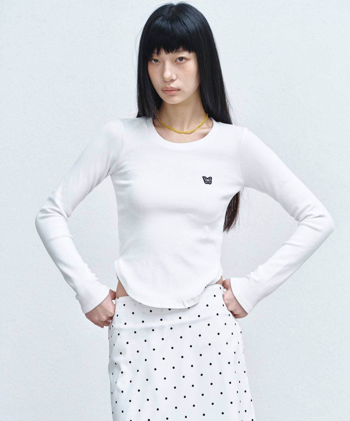 닉앤니콜(NICK&NICOLE) BUTTERFLY LONG SLEEVE TOP_IVORY