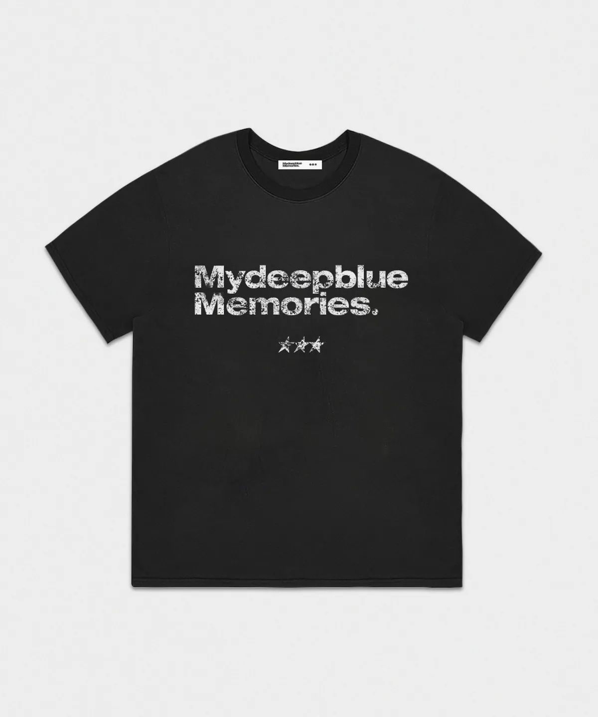마이딥블루메모리즈(MY DEEP BLUE MEMORIES) MM TEXT T-SHIRTS(BLACK)