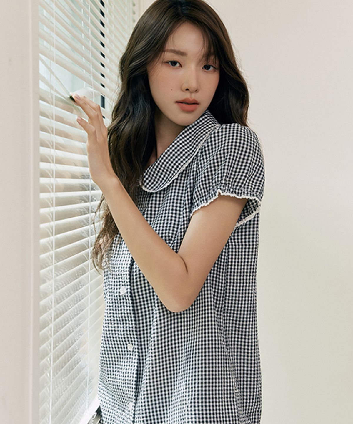 세이드(CEID) [w] 미니 깅엄 체크 반팔 파자마 셋업