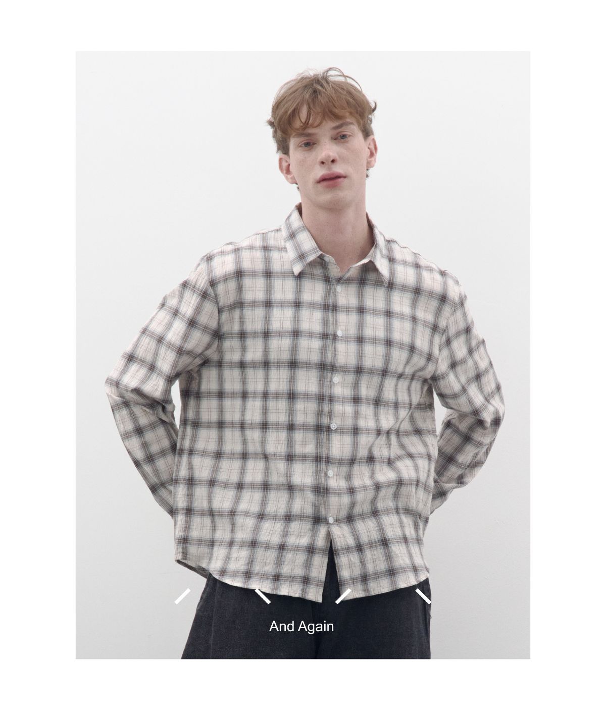 앤드어게인(ANDAGAIN) 썸머 빈티지 로에 체크 셔츠