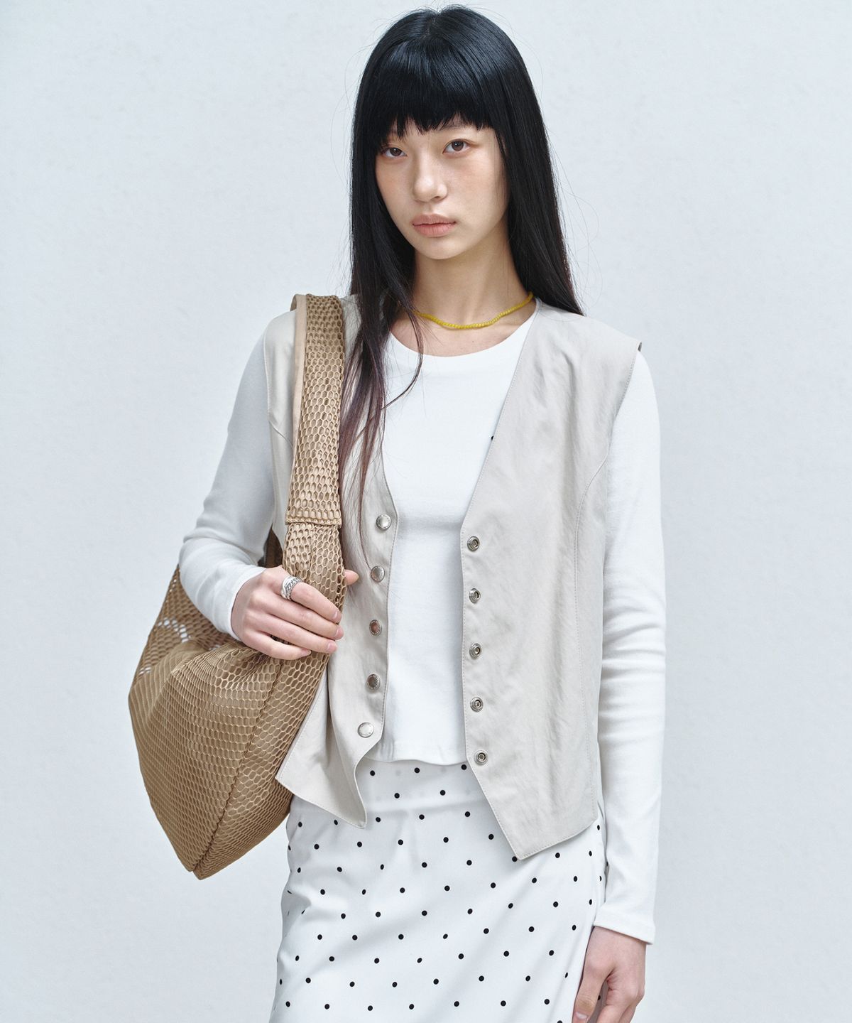 닉앤니콜(NICK&NICOLE) WESTERN BUTTON VEST_BEIGE