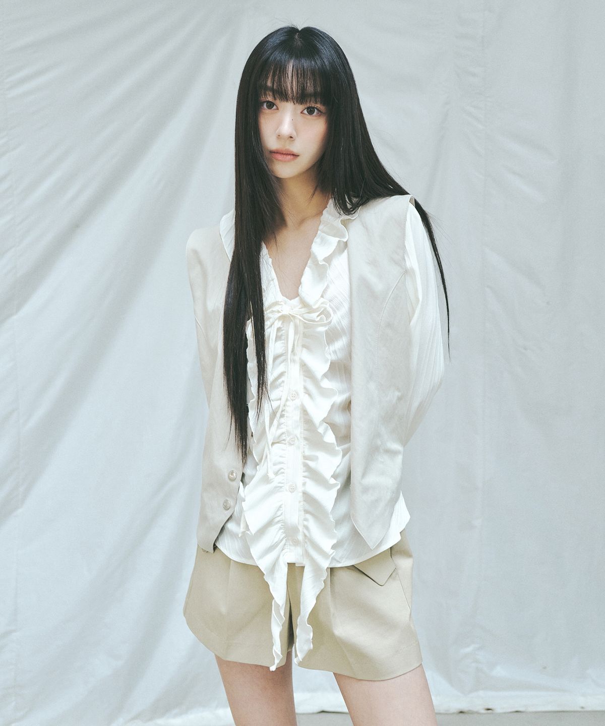 닉앤니콜(NICK&NICOLE) WESTERN BUTTON VEST_BEIGE