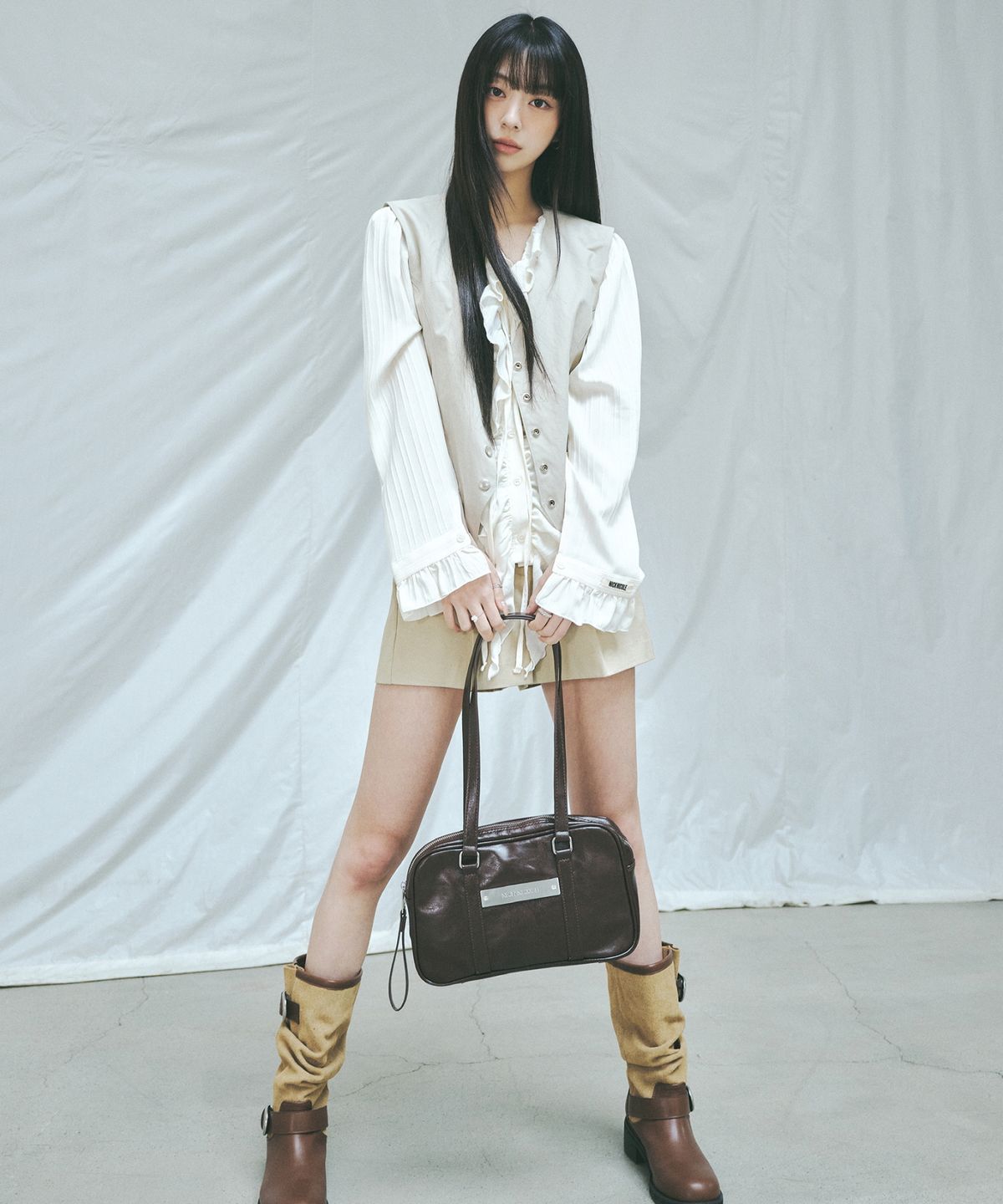 닉앤니콜(NICK&NICOLE) WESTERN BUTTON VEST_BEIGE