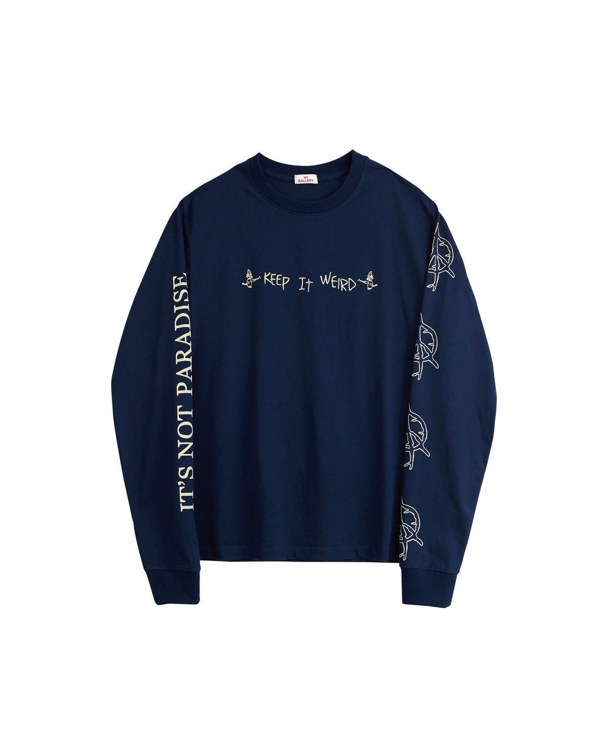 1011갤러리(1011 GALLERY) It’s Not Paradise Long Sleeve T-Shirts  - Navy