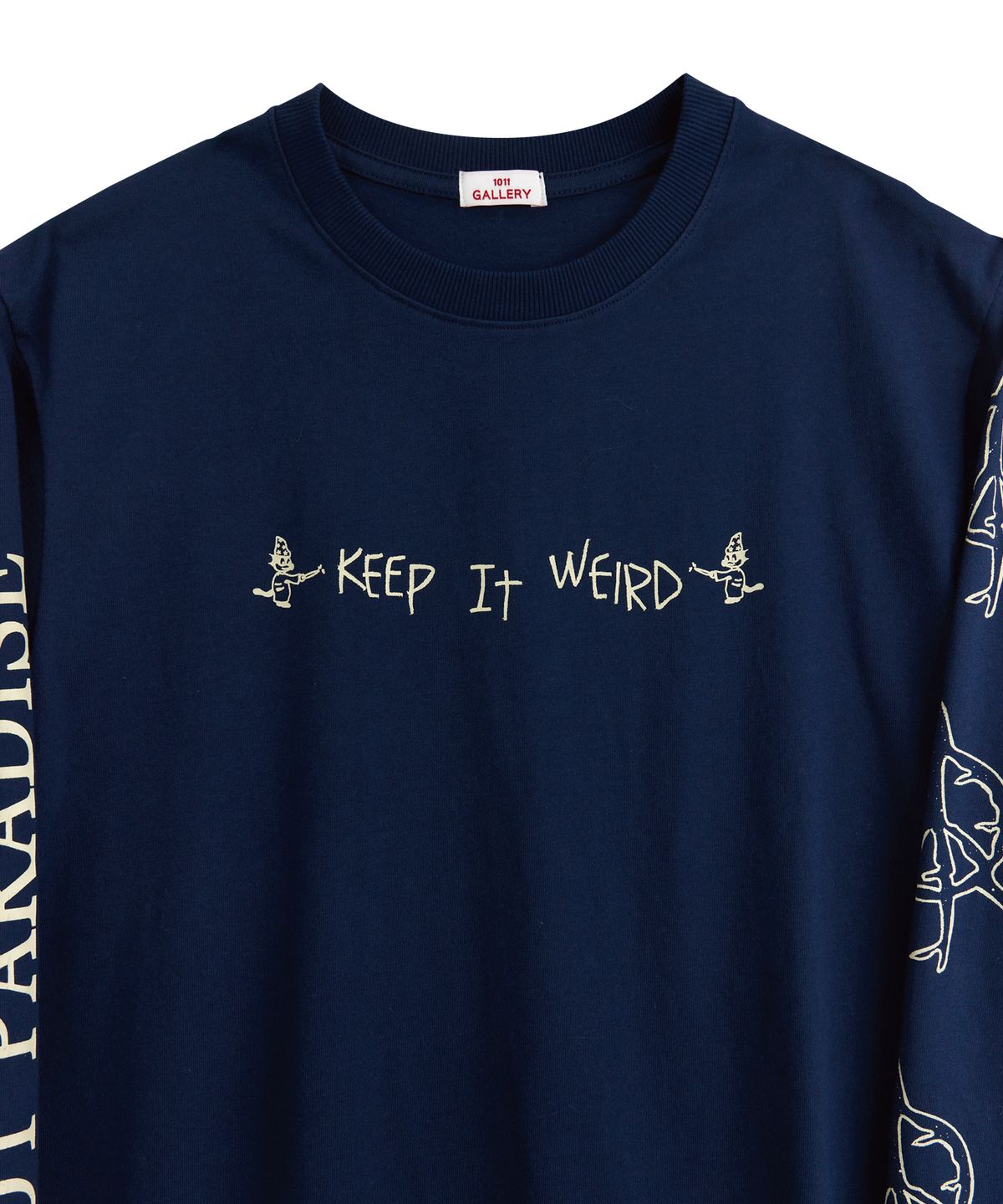 1011갤러리(1011 GALLERY) It’s Not Paradise Long Sleeve T-Shirts  - Navy