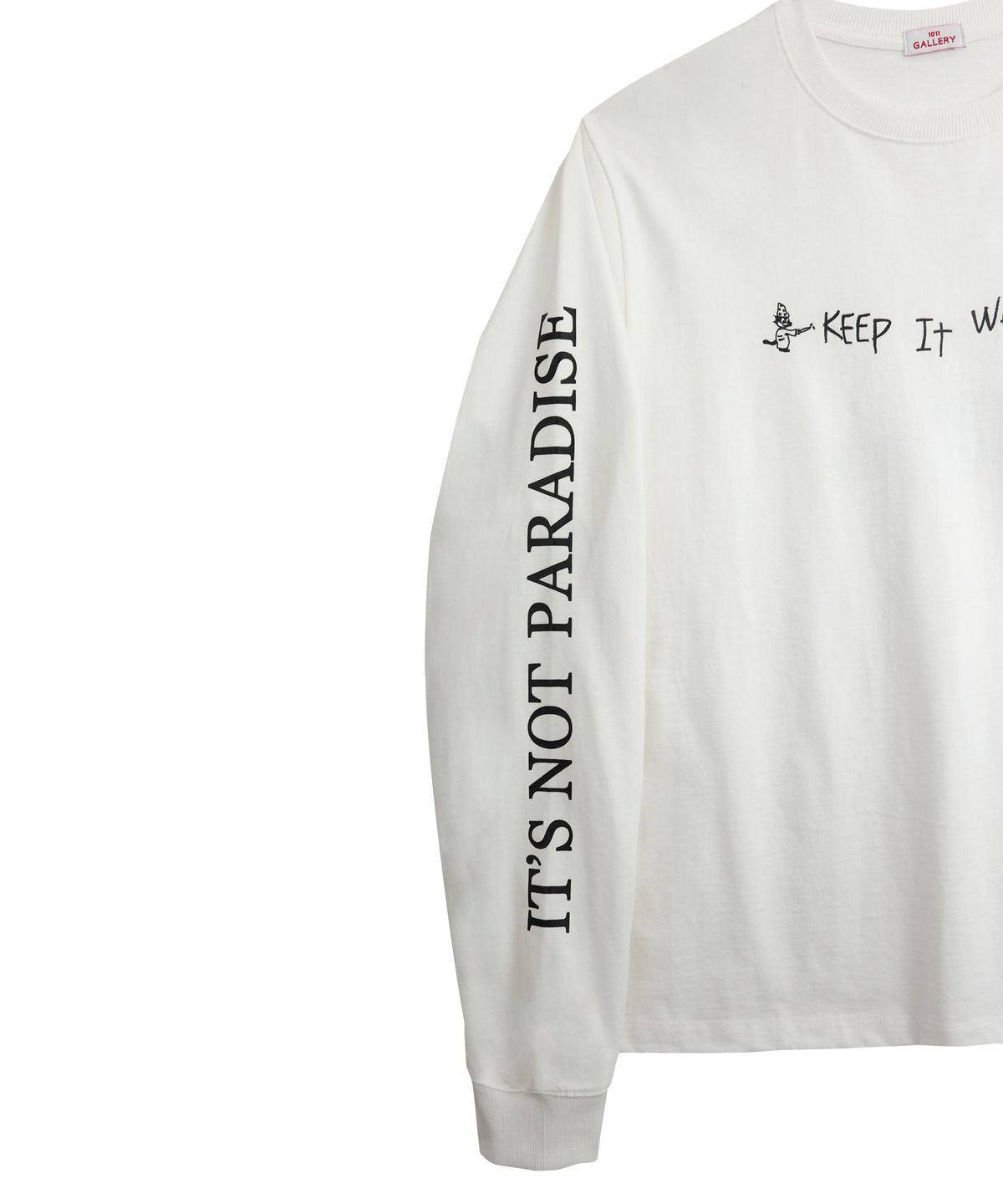 1011갤러리(1011 GALLERY) It’s Not Paradise Long Sleeve T-Shirts  - White