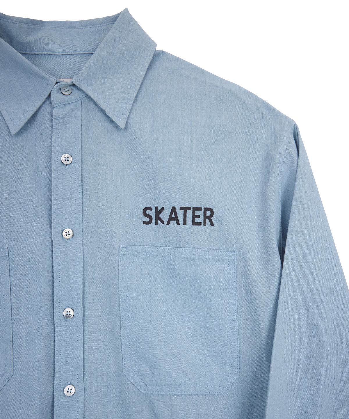 1011갤러리(1011 GALLERY) Skater Denim Shirts - Light Blue