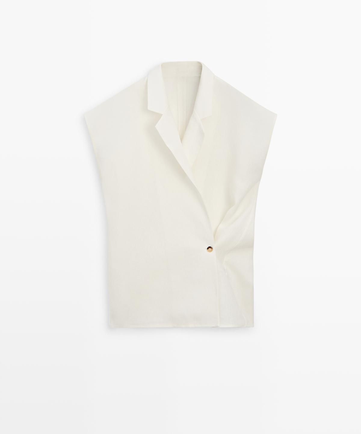 마시모두띠(MASSIMO DUTTI) 버튼 린넨 베스트