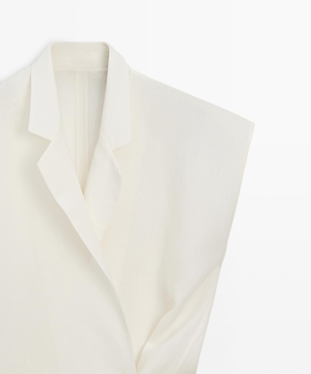 마시모두띠(MASSIMO DUTTI) 버튼 린넨 베스트