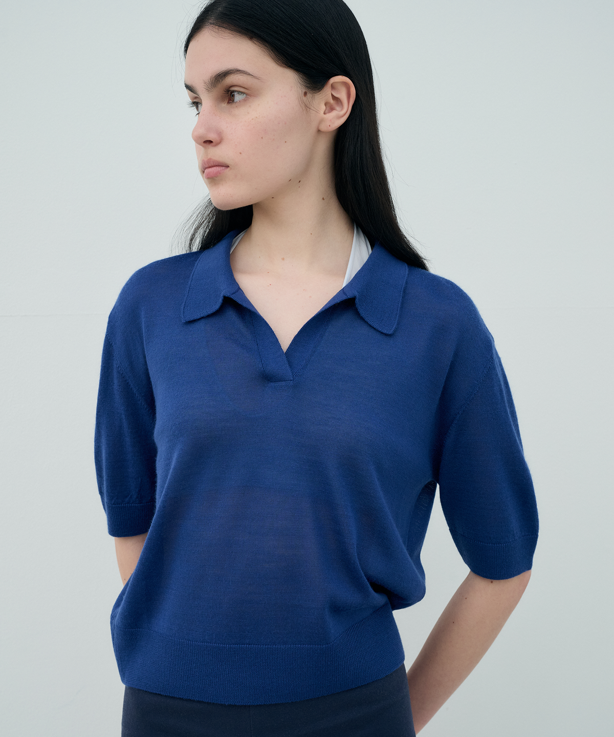 정감 스튜디오(JEONGGAM STUDIOS) Wool Blend Open Collar Knit_3 color
