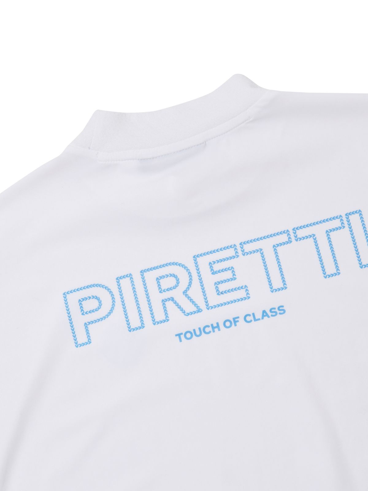 피레티(PIRETTI) 눈꽃 자카드 모크넥 티셔츠 W_White