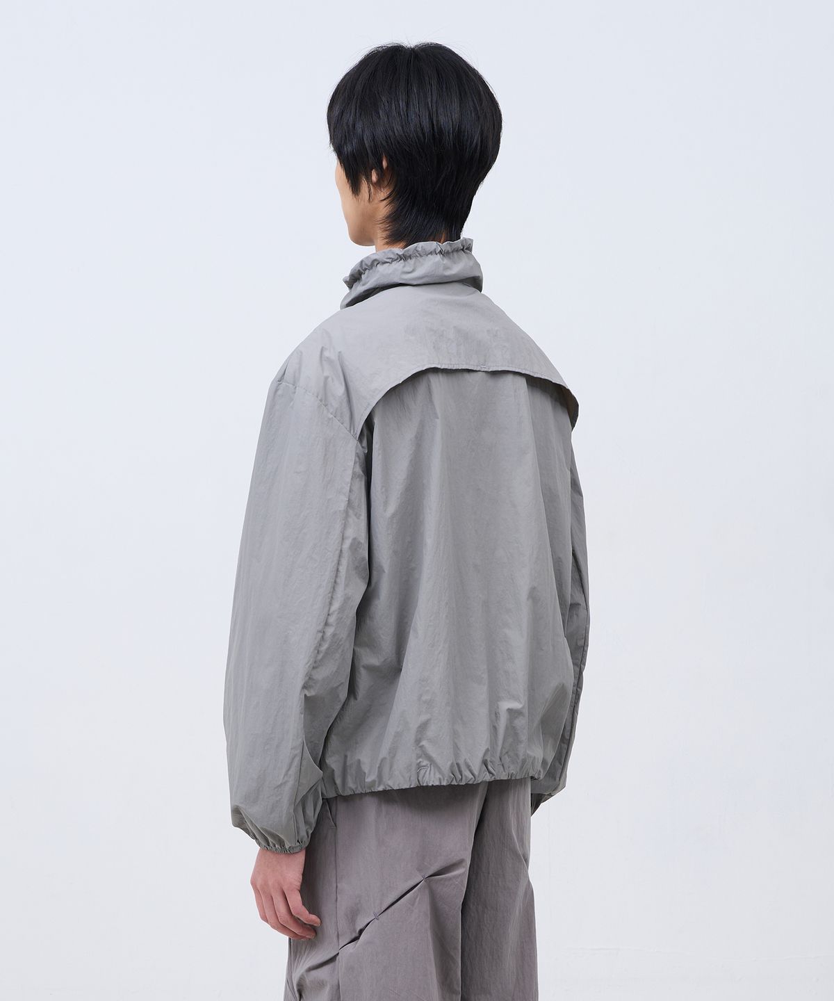 카사카사(KASAKASA) Layered Shirring Jacket Grey