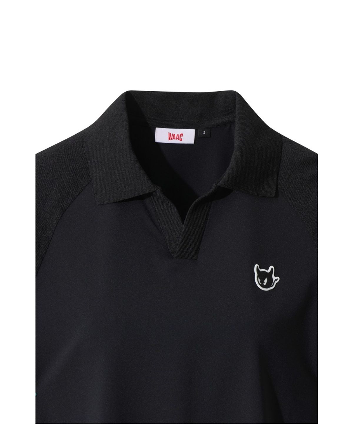 왁(WAAC) Women Knit Sleeve Hybrid Polo WWTCM26301BKX