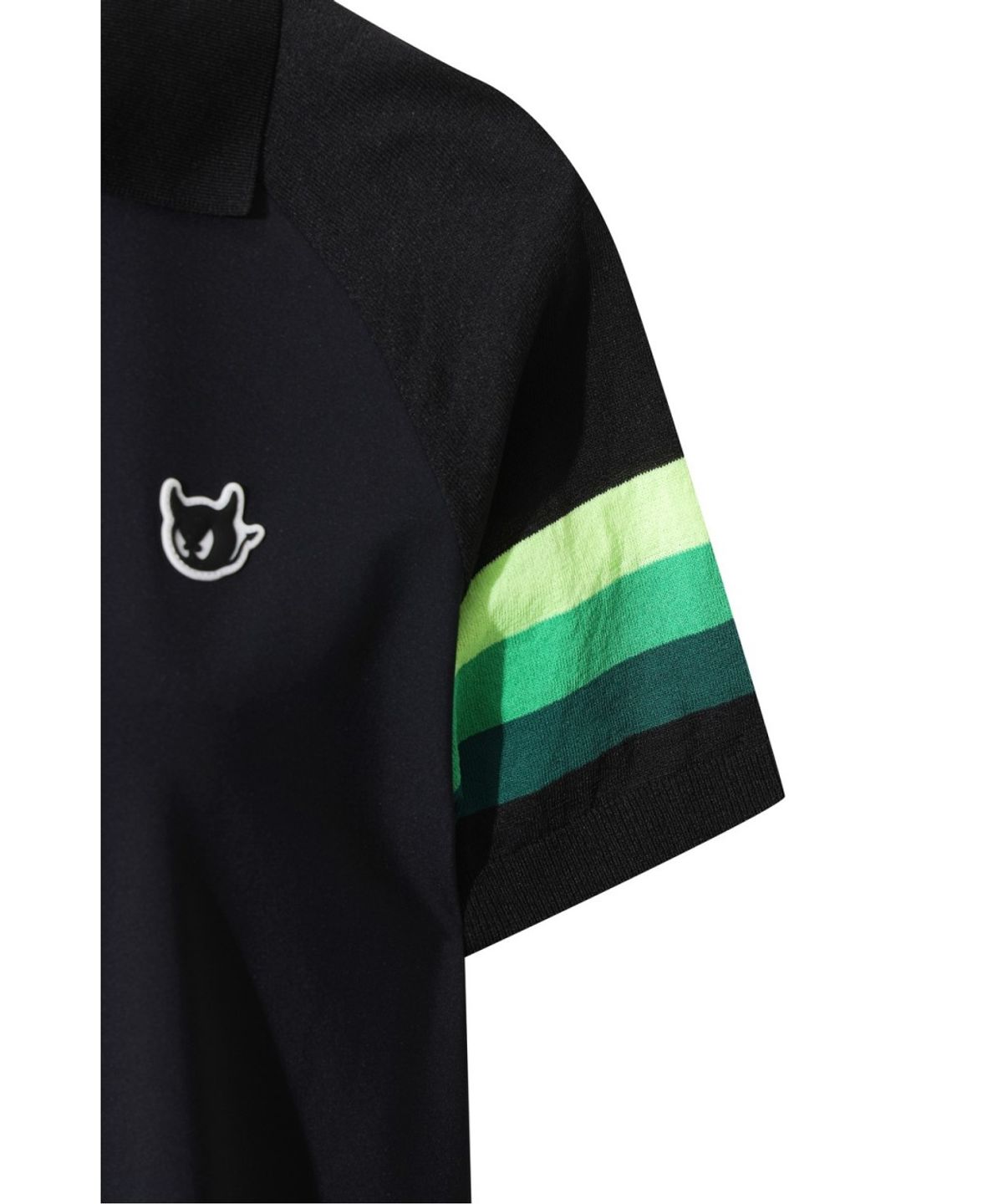 왁(WAAC) Women Knit Sleeve Hybrid Polo WWTCM26301BKX