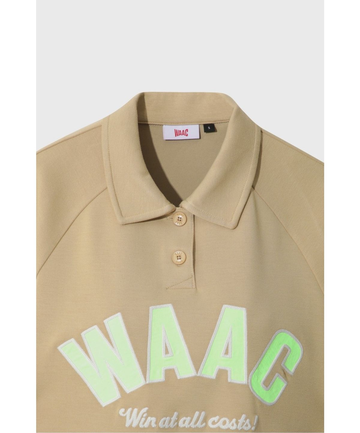 왁(WAAC) Women Logo Loose Fit Polo Sweatshirt WWTCM26302BEX